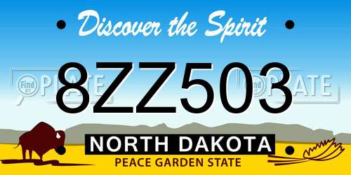 8ZZ503 North Dakota License Plate