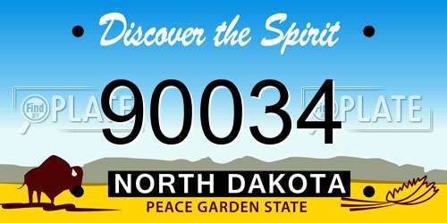 90034 North Dakota License Plate