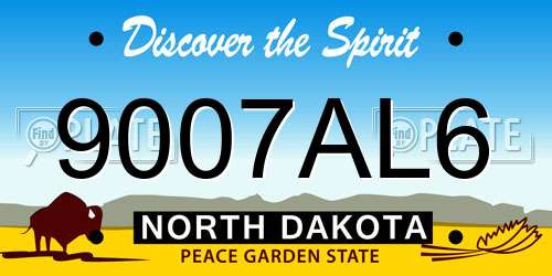 9007AL6 North Dakota License Plate