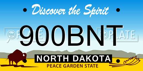 900BNT North Dakota License Plate