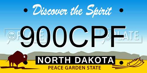 900CPF North Dakota License Plate
