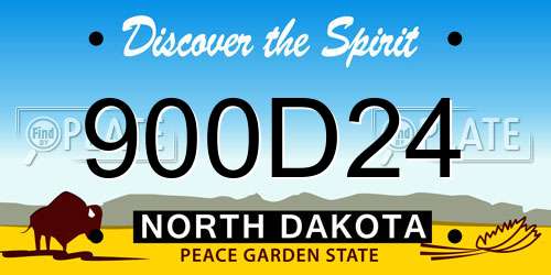 900D24 North Dakota License Plate