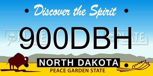 900DBH North Dakota License Plate