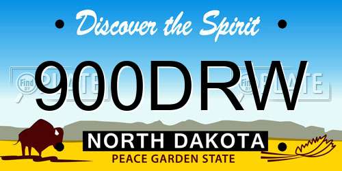 900DRW North Dakota License Plate