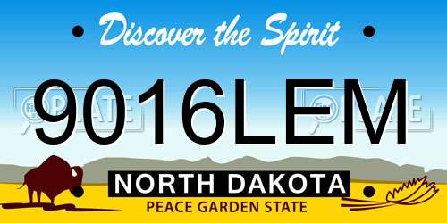 9016LEM North Dakota License Plate