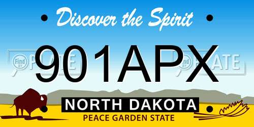 901APX North Dakota License Plate