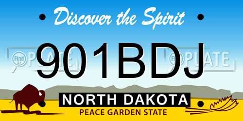 901BDJ North Dakota License Plate