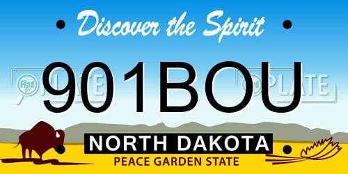 901BOU North Dakota License Plate