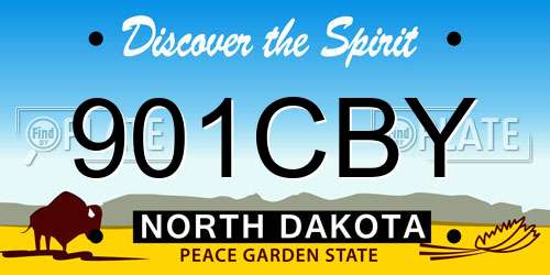 901CBY North Dakota License Plate