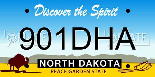 901DHA North Dakota License Plate