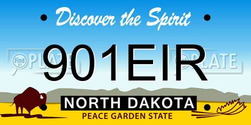 901EIR North Dakota License Plate