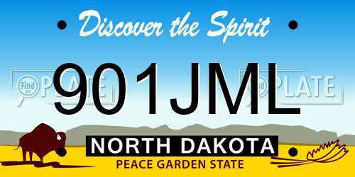 901JML North Dakota License Plate