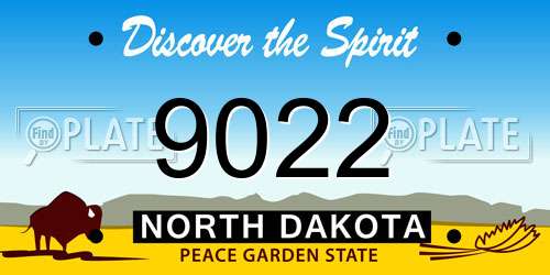 9022 North Dakota License Plate