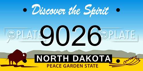 9026 North Dakota License Plate