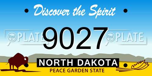 9027 North Dakota License Plate