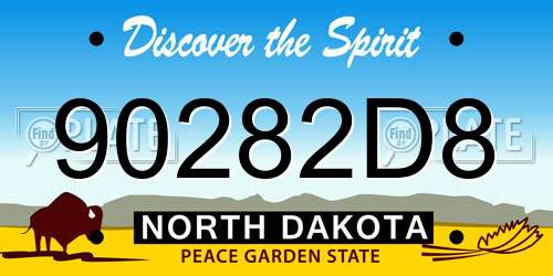 90282D8 North Dakota License Plate
