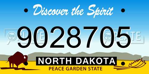 9028705 North Dakota License Plate