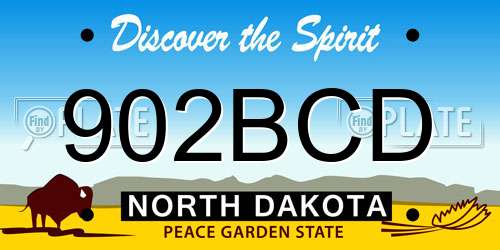 902BCD North Dakota License Plate