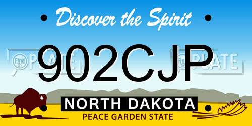 902CJP North Dakota License Plate