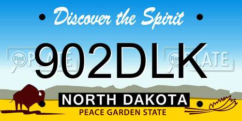 902DLK North Dakota License Plate