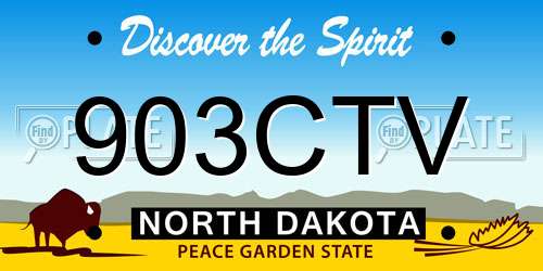 903CTV North Dakota License Plate