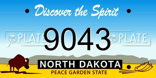 9043 North Dakota License Plate