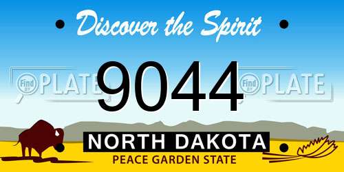 9044 North Dakota License Plate