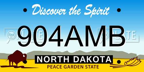 904AMB North Dakota License Plate