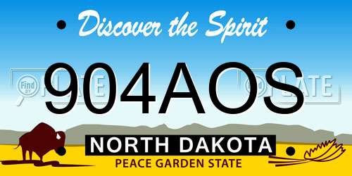 904AOS North Dakota License Plate