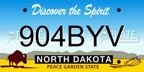 904BYV North Dakota License Plate