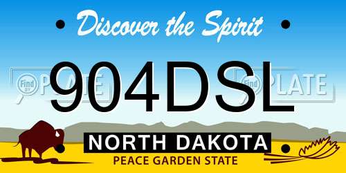 904DSL North Dakota License Plate