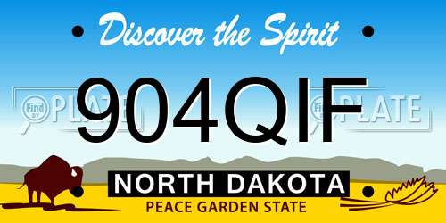 904QIF North Dakota License Plate
