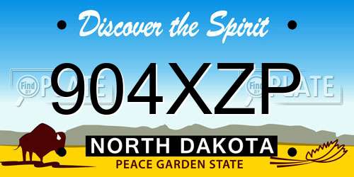 904XZP North Dakota License Plate