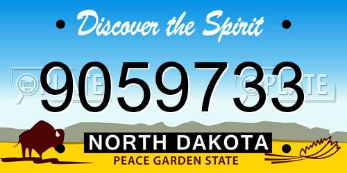 9059733 North Dakota License Plate