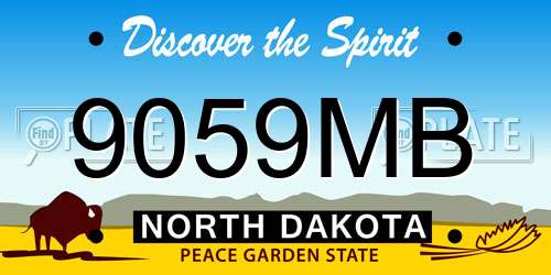 9059MB North Dakota License Plate