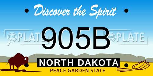 905B North Dakota License Plate