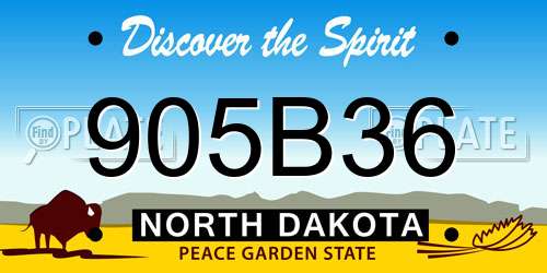 905B36 North Dakota License Plate