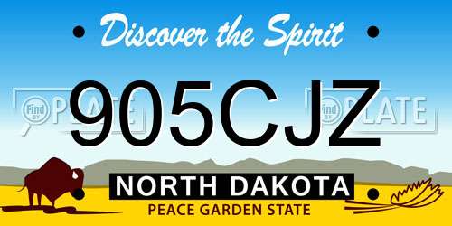 905CJZ North Dakota License Plate