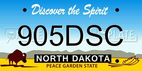 905DSC North Dakota License Plate