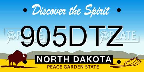 905DTZ North Dakota License Plate