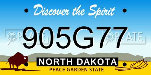 905G77 North Dakota License Plate
