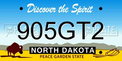 905GT2 North Dakota License Plate