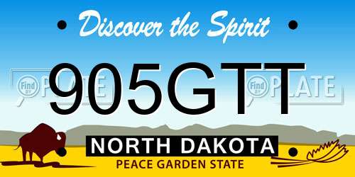 905GTT North Dakota License Plate