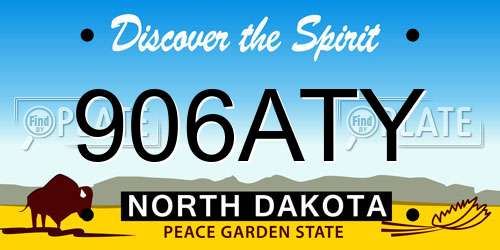 906ATY North Dakota License Plate