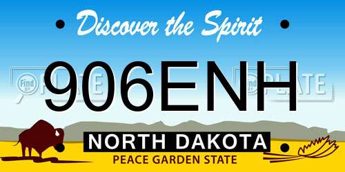 906ENH North Dakota License Plate