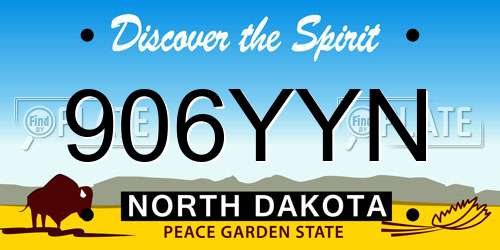 906YYN North Dakota License Plate