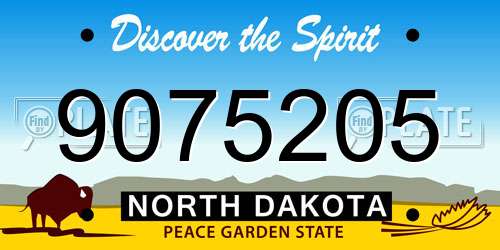 9075205 North Dakota License Plate