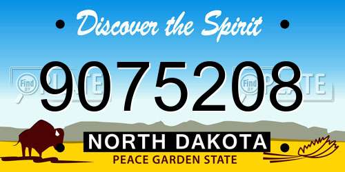 9075208 North Dakota License Plate