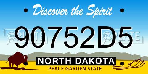 90752D5 North Dakota License Plate