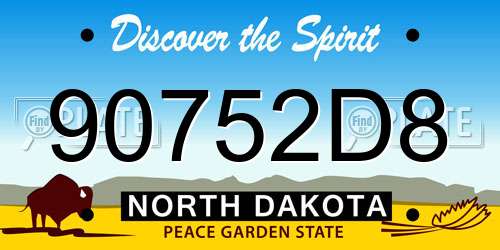 90752D8 North Dakota License Plate